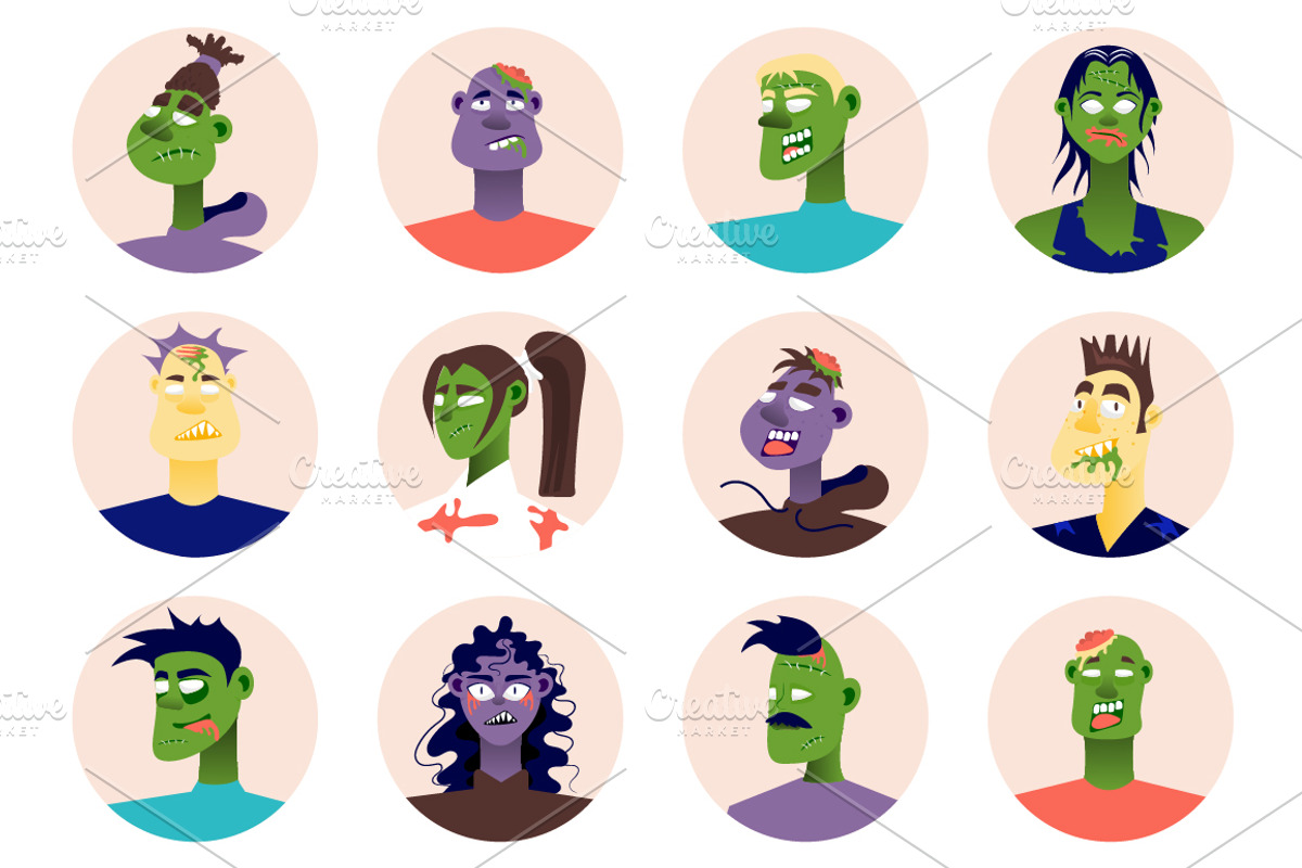 Cartoon People Avatars, an Emoji Icon by alexdndz (Photo 13 of 13)
