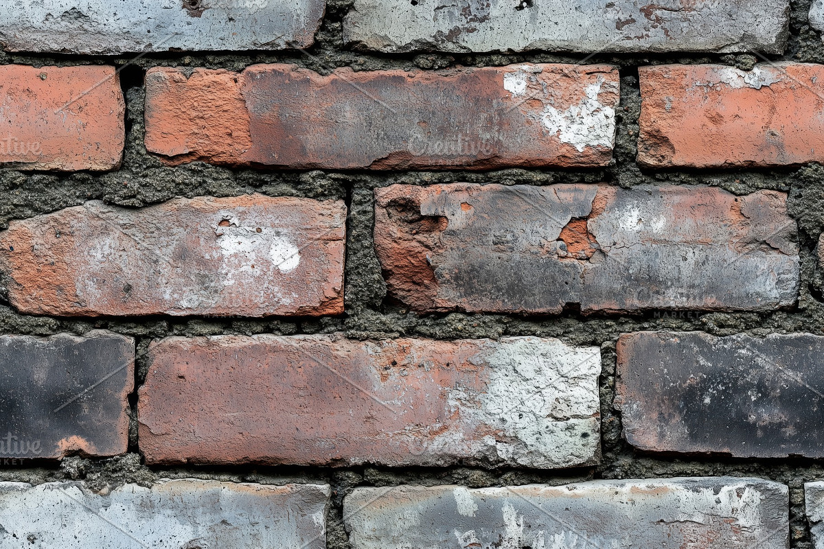 Seamless sloppy cinder block weathered brick wall featuring a mix of ...