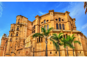 View of malaga cathedral andalusia spain stock photo containing spain and, an Architecture Photo by Leonid Andronov
