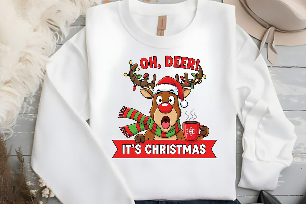 Christmas OH Deer PNG, an Illustration by Black Bird Studio (Photo 2 of 4)