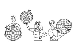 focus setting goals vector, a Person Illustration by pikepicture