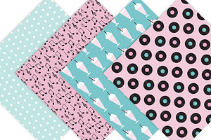 50s Diner Digital Paper Pack