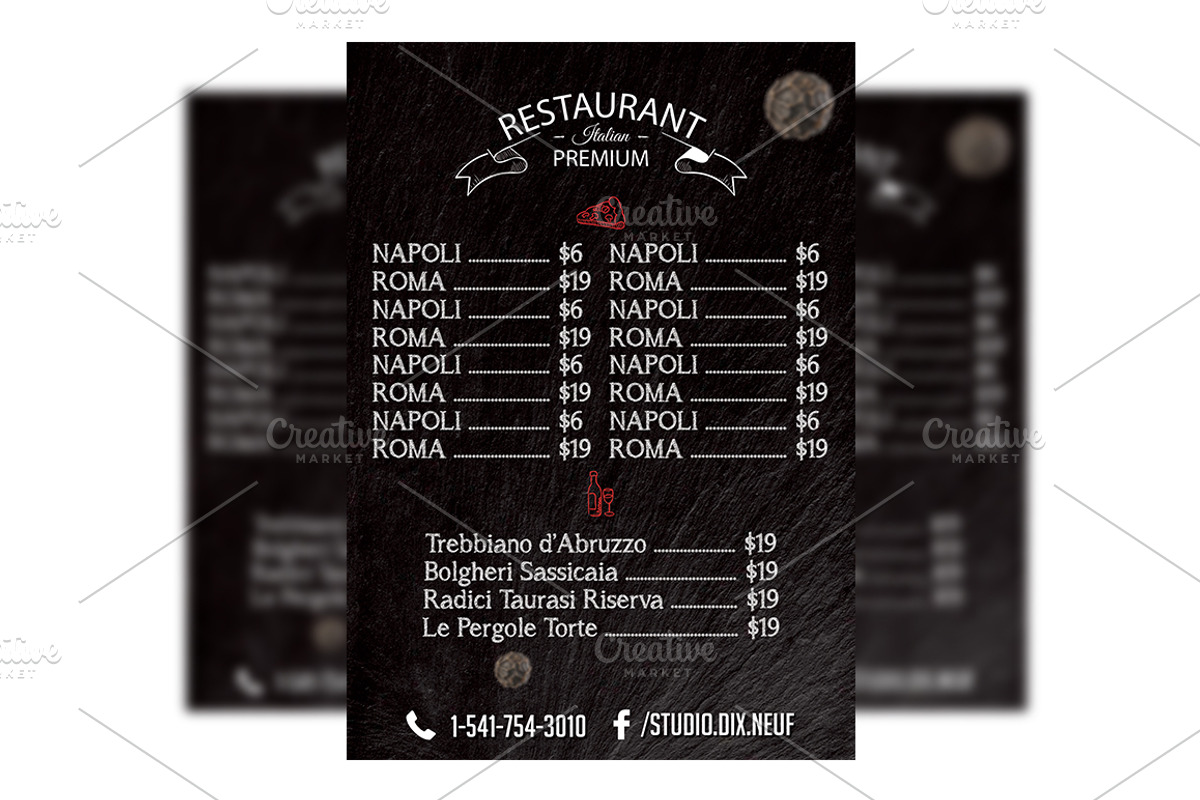 Italian Pizza Flyer Template, a Flyer Template by Studio 19 (Photo 2 of 9)
