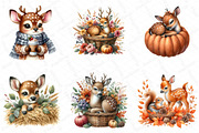 Watercolor Autumn Deer Clipart Bundl, an Illustration by DreamPrint404 (Thumbnail 4 of 6)