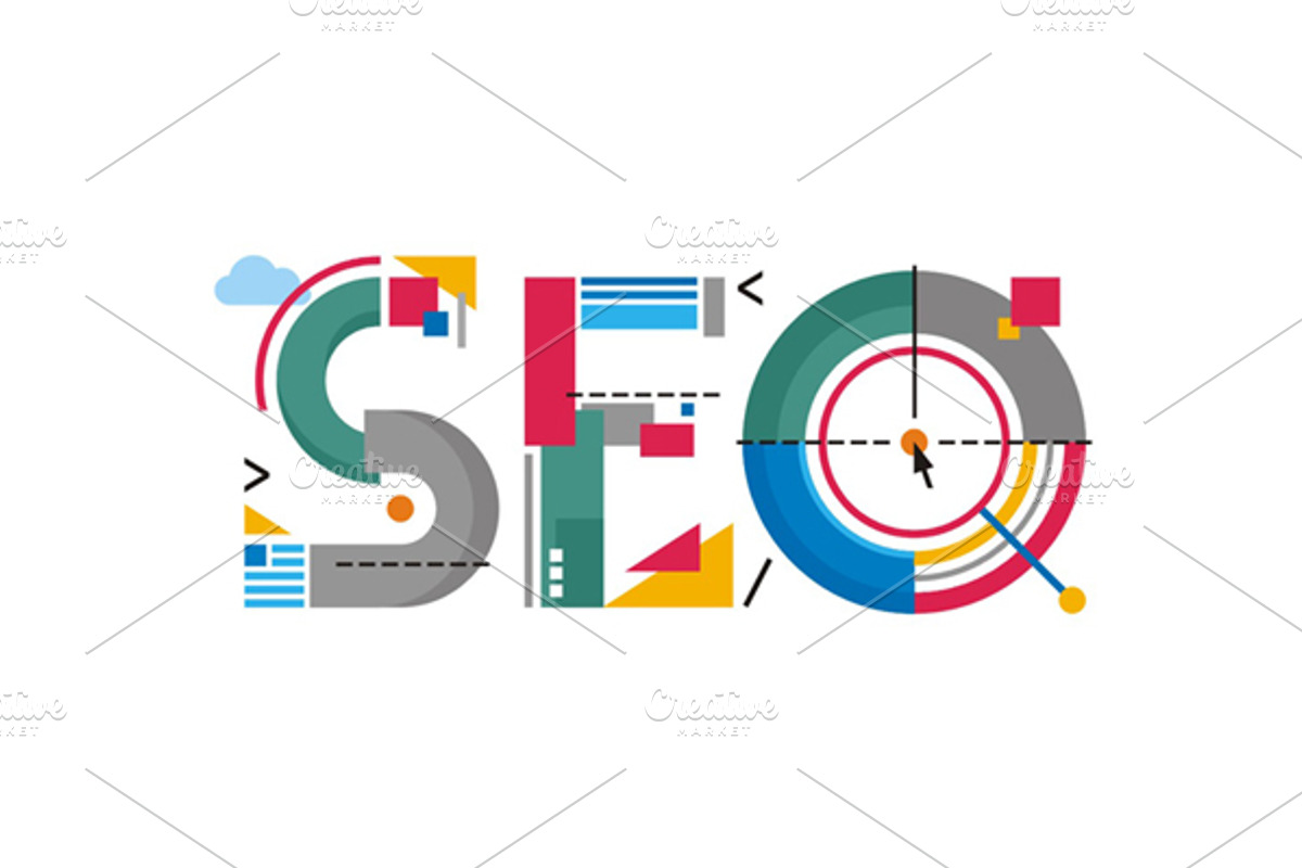 SEO Word Logo Sign, an Illustration by serkorkin