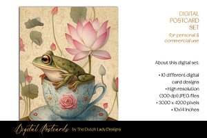 Animal Tea Time Postcard Designs