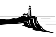 Lighthouse Coastal Cliff Silhouette, a Graphic by hafijul (Thumbnail 10 of 15)