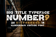 Number9 - Handdrawn Vintage Font, a Font by Roman Paslavsky (Thumbnail 1 of 6)