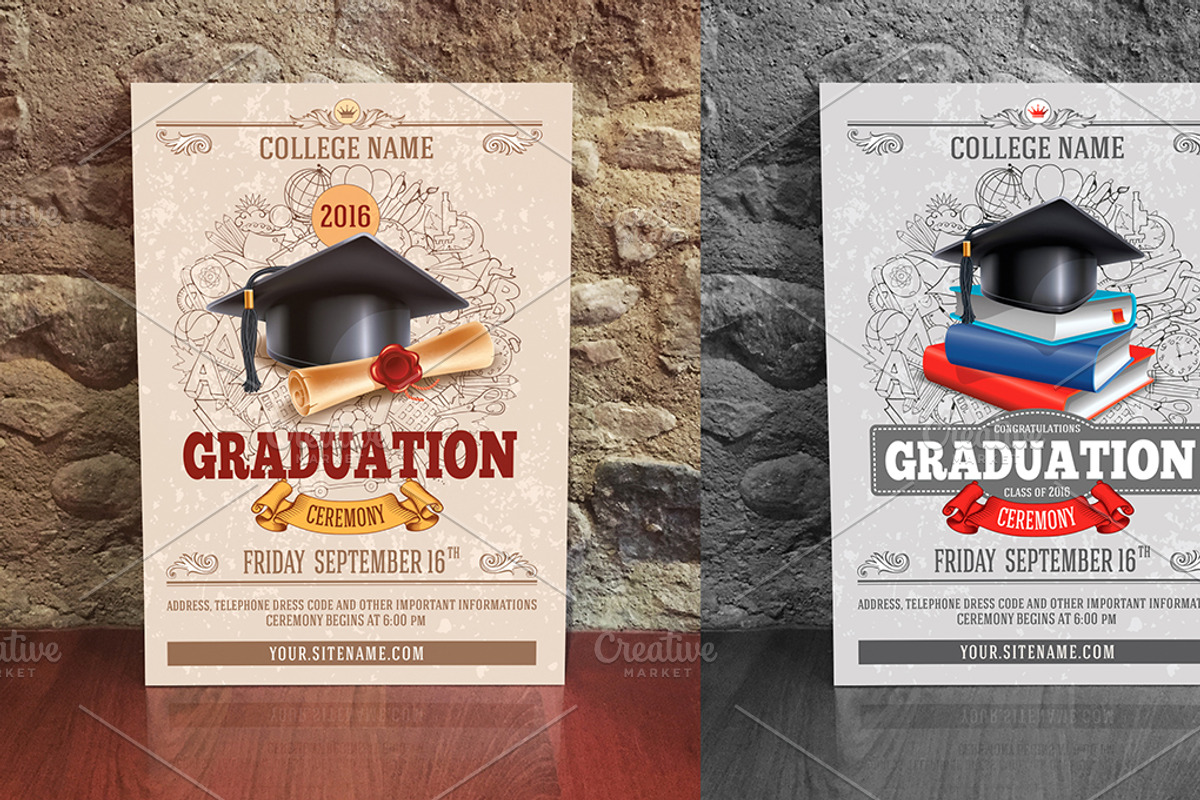 Graduation ceremony template, an Invitation Template by Vector beauty (Photo 1 of 2)