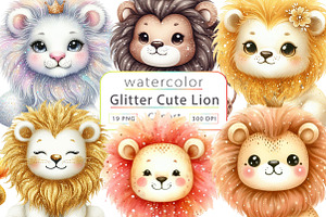 Cute Lion Watercolor Clipart