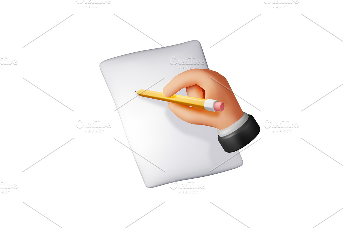 3d white blank paper page and hand, an Education Illustration by Abscent