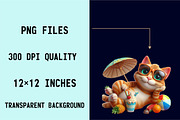 Watercolor Happy Summer Cat Sublim, an Illustration by SVGArt (Thumbnail 7 of 8)