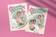 Retro Easter Egg Hunt Greeting Card, a Card Template by graphicook (Thumbnail 2 of 4)