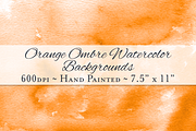 Orange Ombre Watercolor Backgrounds, a Texture Graphic by M. by mprintly (Thumbnail 1 of 6)