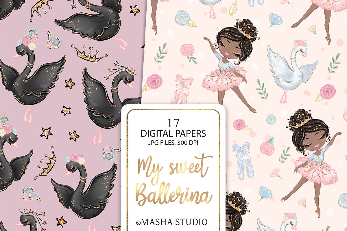 Ballerina Seamless Digital Papers, a Pattern Graphic by Masha  Studio (Photo 3 of 10)