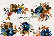 Ginger Ale Watercolor Flowers PNG, a Decorative Illustration by whiteheartdesign (Thumbnail 2 of 7)