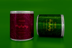 Two Food Tin Can Mockups