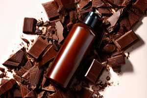 Chocolate bottle on broken pieces, a Photo by Beautiful things