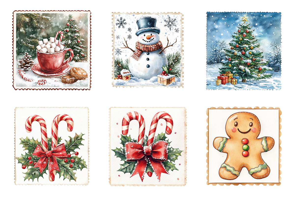 Christmas Stamp Clipart, a Transportation Illustration by SinaCreation (Photo 2 of 9)