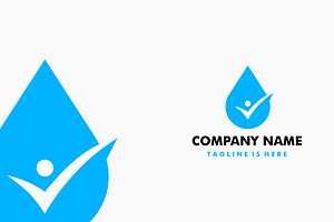 Water Drop Human Check Logo