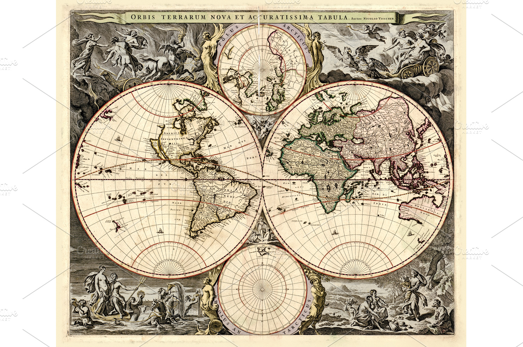 High Quality Antique World Map -, an Arts & Entertainment Photo by megastocker