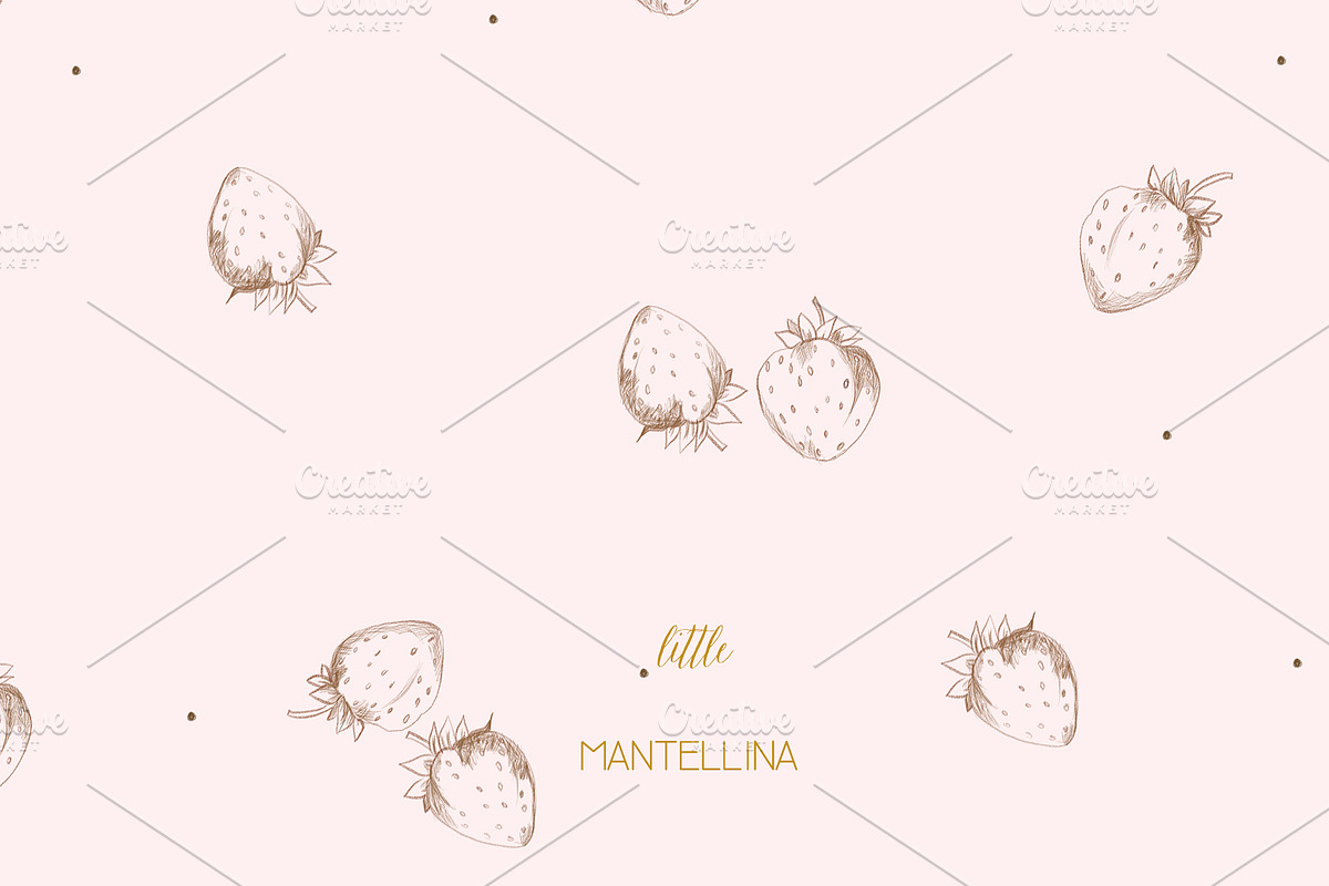Strawberry pattern, a Pattern Graphic by maniamantellina (Photo 2 of 2)