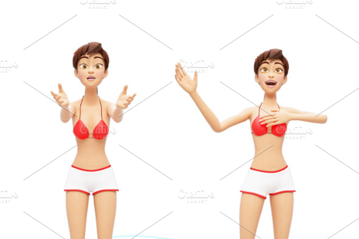 Jenny Swimsuit Character Promo Kit, a Person Illustration by Oleg Ribar (Photo 7 of 27)