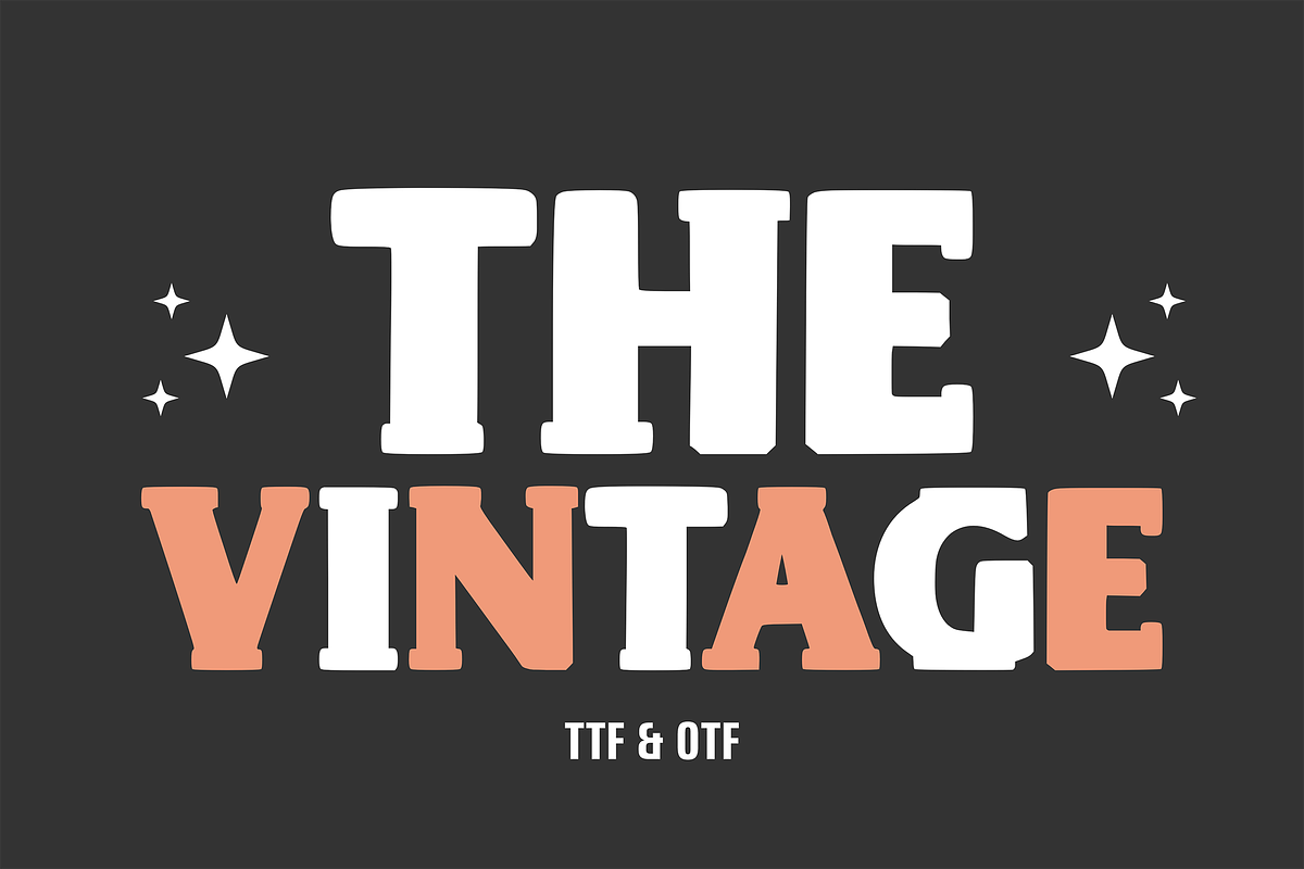 The Vintage - Retro Font Types, a Font by KiddoGlyphs Studio (Photo 1 of 3)