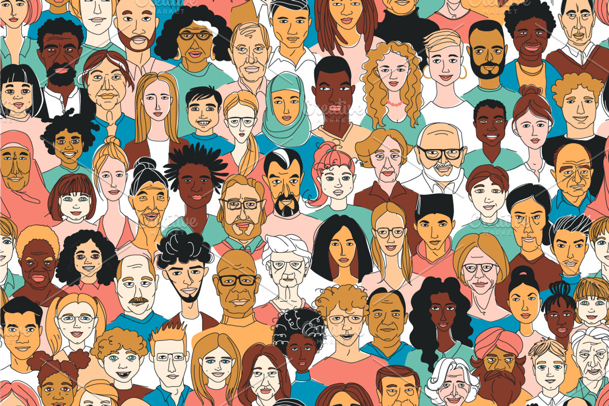 People of the World Pattern, a Person Illustration by VasilkovS (Photo 2 of 8)