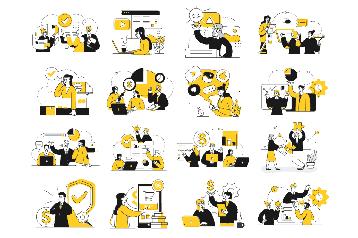 Business Marketing Illustrations set, a Work Illustration by StonePic (Photo 5 of 6)