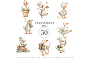 50 Silly Goose Clipart Set, an Animal Illustration by Pati Charm Studio (Thumbnail 4 of 9)