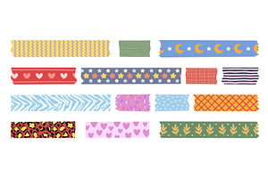 Washi tape pieces with cute patterns, an Illustration by art PVP - market