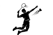 60 Badminton Player Smash Silhouette, a Person Illustration by Amazin_art (Thumbnail 4 of 37)