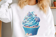 Watercolor Summer Cupcake Clipart, an Illustration by designcity5 (Thumbnail 5 of 5)