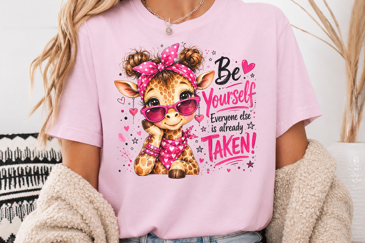 Be Yourself Cute Giraffe Sublimation, a Seasonal Illustration by Rose Art (Photo 3 of 4)