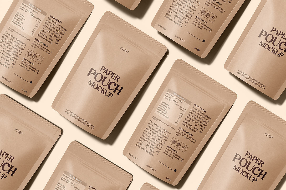 Kraft Paper Stand-Up Pouch Mockup, a Packaging Mockup by Ram Studio LLC (Photo 3 of 14)