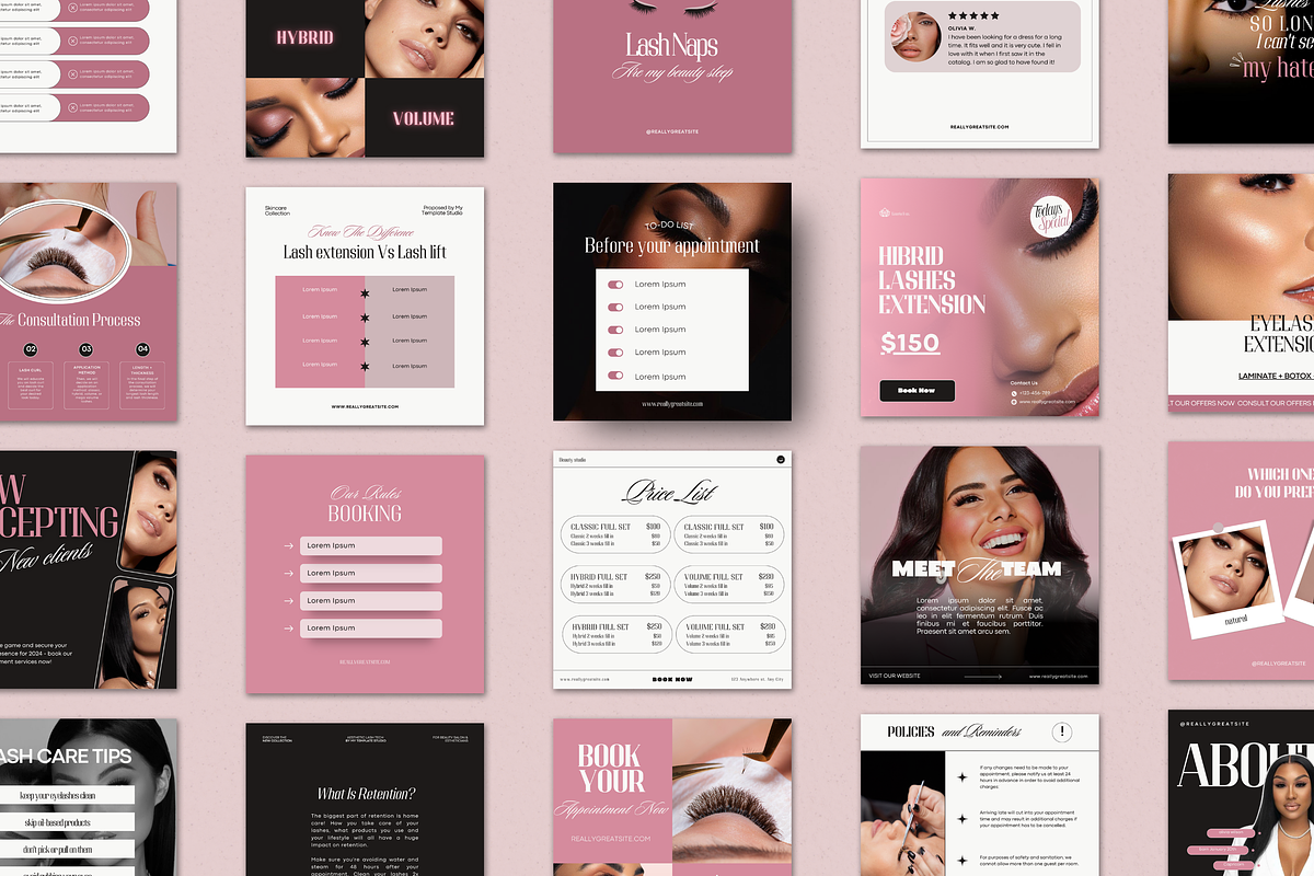 Lash Technician Instagram Template, a Social Media Template by My Template Studio (Photo 10 of 21)