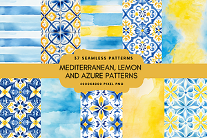 Mediterranean, Lemon & Azure Pattern