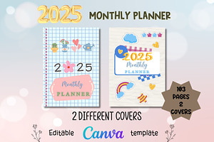 2025 Monthly Planner-CANVA Template