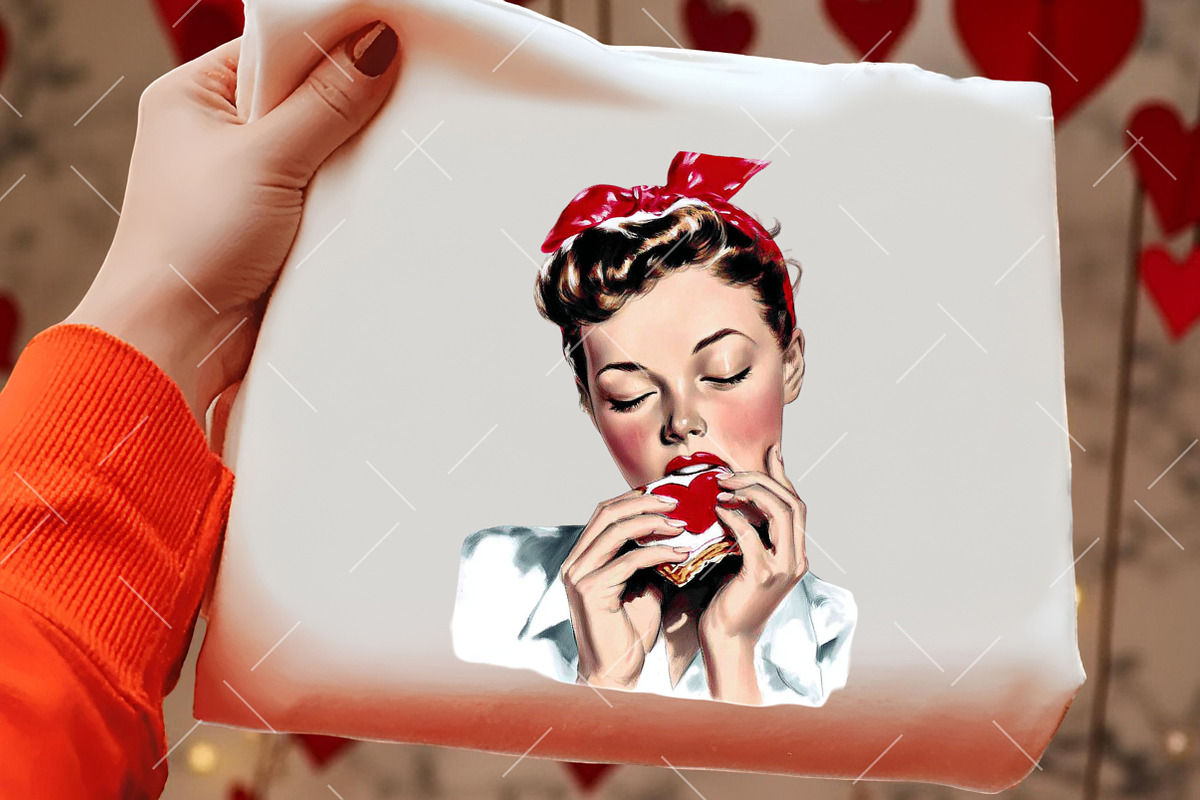 Valentine Retro Vintage Girl Clipart, an Illustration by OK Design (Photo 6 of 6)