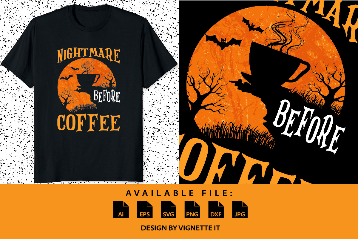 Cute Nightmare Before Coffee Shirt, an Animal Illustration by Vignette.IT (Photo 1 of 3)