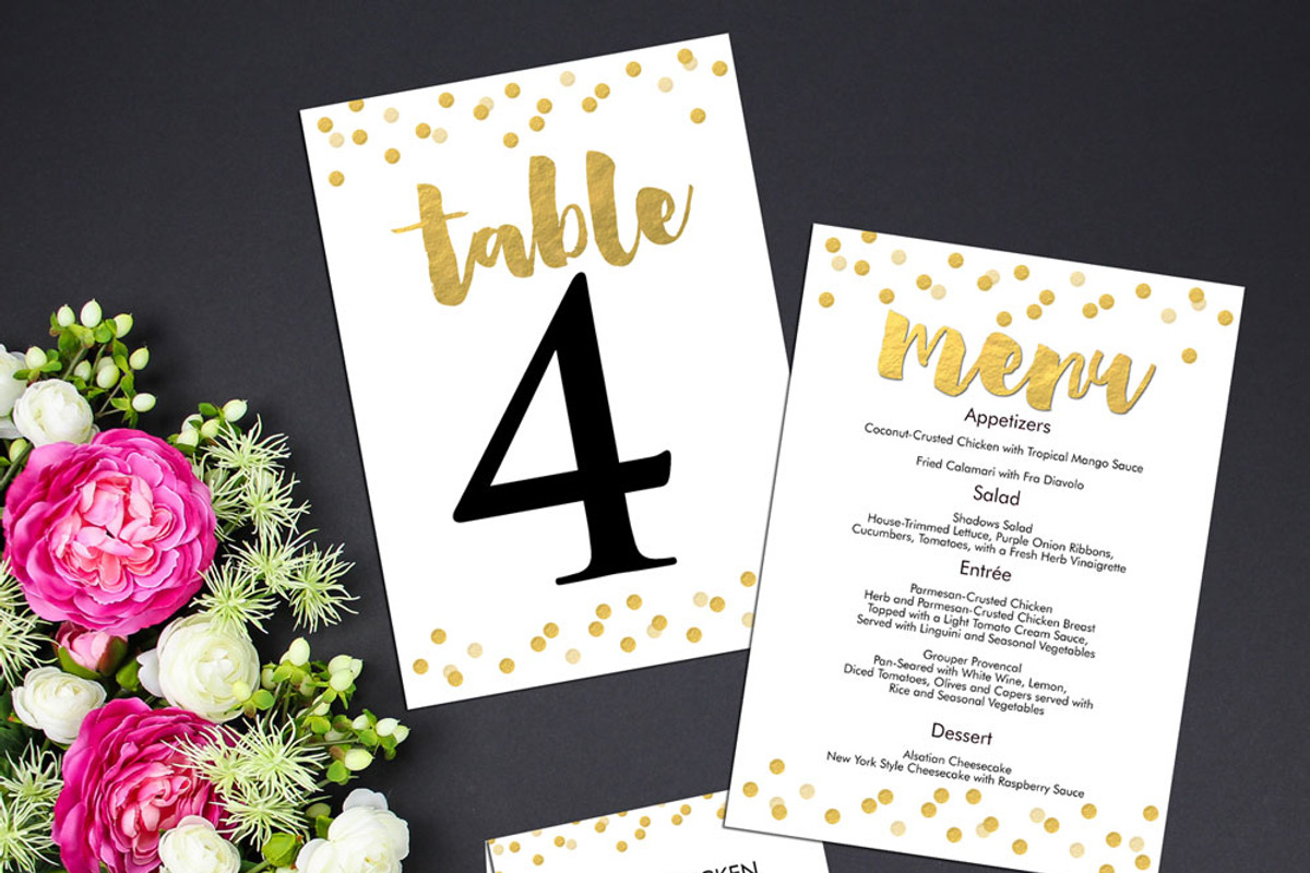 Gold Confetti Wedding Suite, a Stationery Template by Inkberry Creative (Photo 2 of 5)