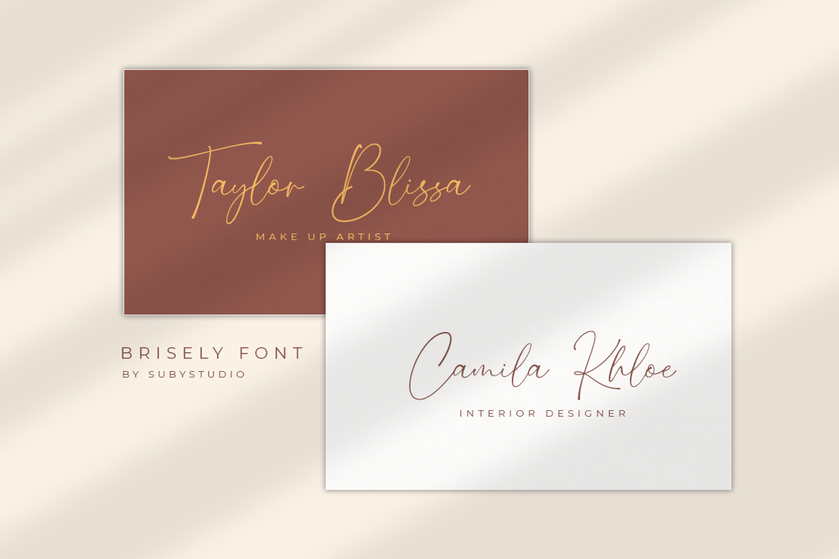 Brisely, a Script Font by Suby Studio (Photo 2 of 7)