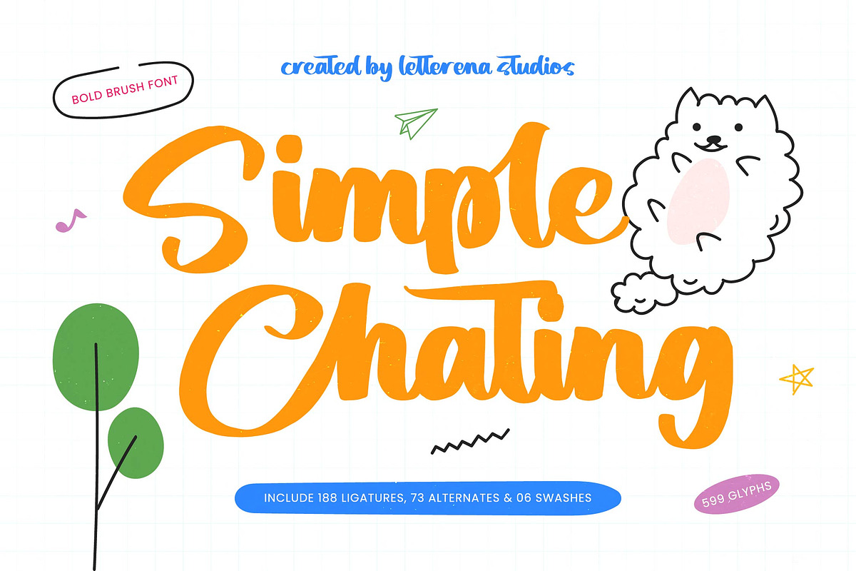 Simple Chating Bold Brush Font, a Script Font by Letterena Studios Script (Photo 1 of 20)