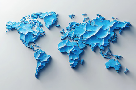 Blue 3D World Map Global Topography, a Background Photo by Pixeness