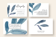 Blue Watercolor Leaves Wedding Suite, an Invitation Template by Knotted Design (Thumbnail 3 of 4)