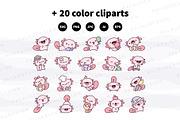 Axolotl Pet Animal Clipart Set, an Animal Illustration by Palau (Thumbnail 8 of 10)