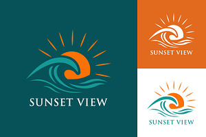 Sunset View Logo Design, a Branding & Logo Template by Saba Vector