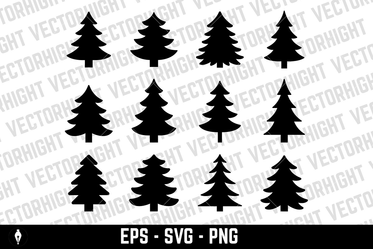 Set of pine tree icons, an Object Illustration by Vectorhight (Photo 2 of 3)