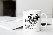 Cute Cartoon Pug Illustration Set, an Animal Illustration by DeShoff Art (Thumbnail 3 of 5)